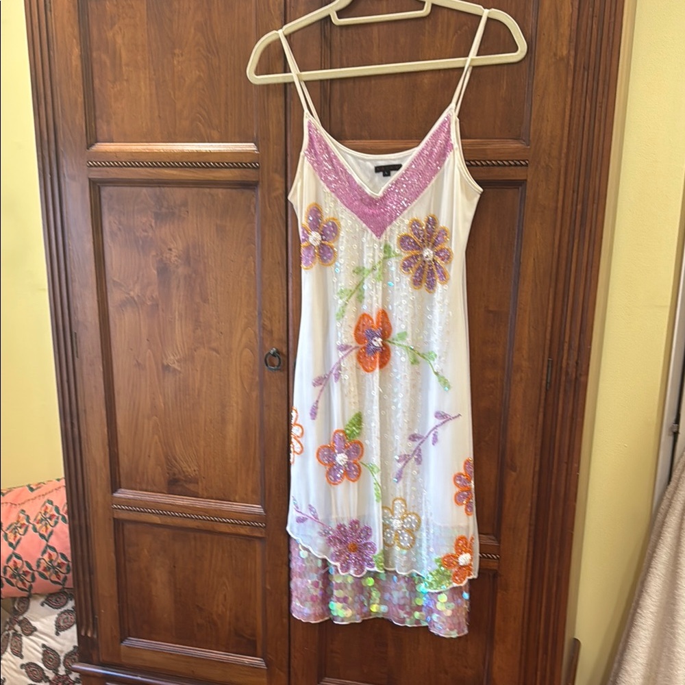 Embroidered Sequin Dress with Spaghetti Straps bought in Italy